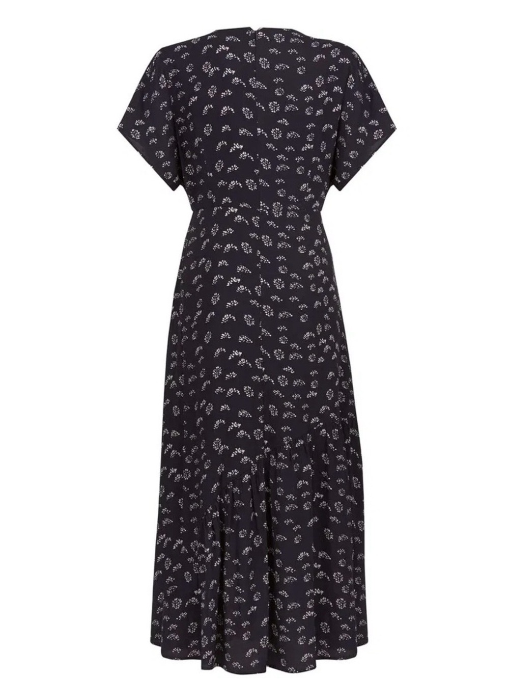 Mint Velvet Boho Flowy Fit Flare Short Sleeve Navy Maxi Dress US 14 - Picture 3 of 14
